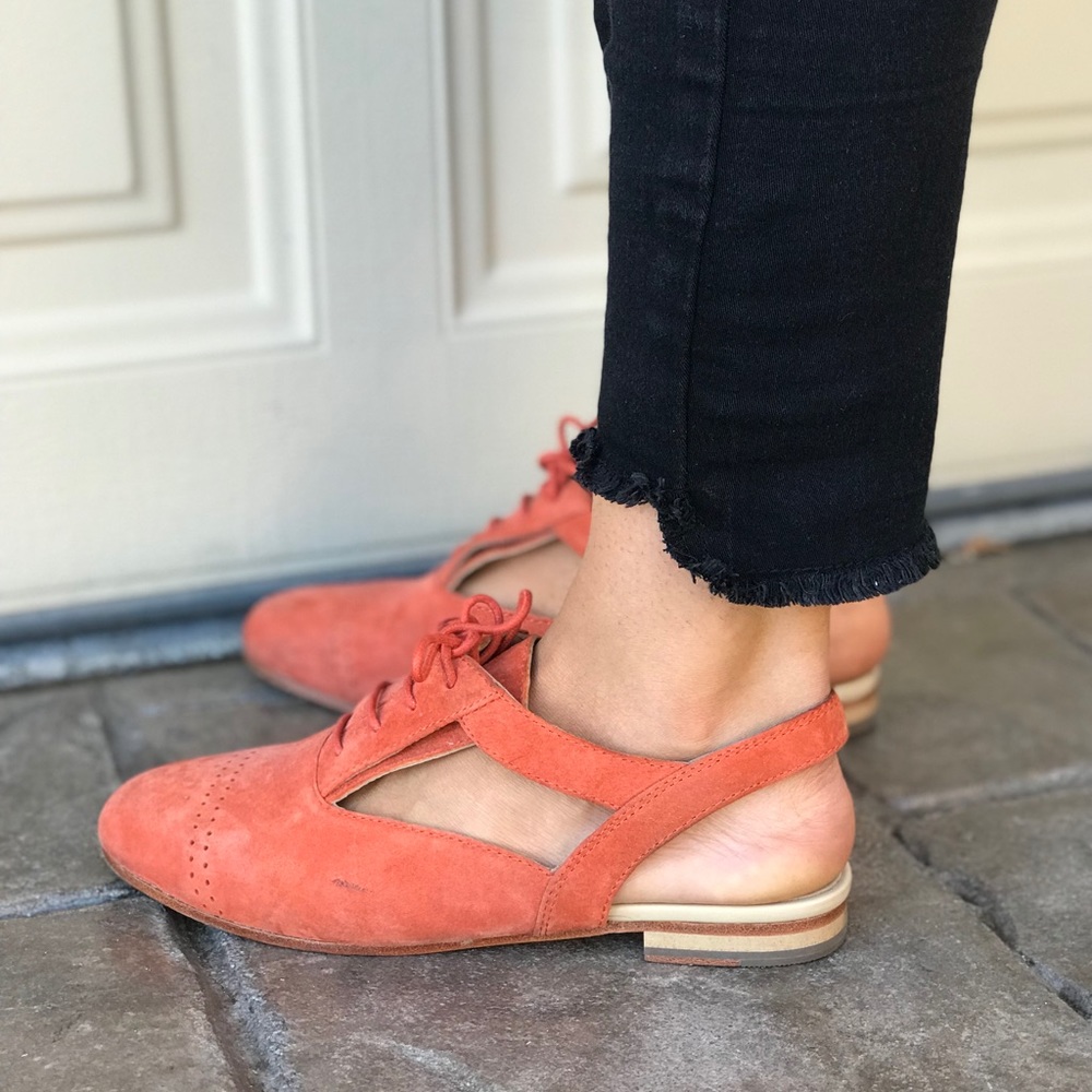 Rust Distressed Leather Slingback Oxford Loafer - Picture 2 of 5